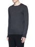 Front View - Click To Enlarge - ALEXANDER MCQUEEN - Skull embroidery cashmere sweater