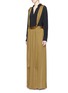 Front View - Click To Enlarge - LANVIN - Knotted suspender crepe maxi skirt