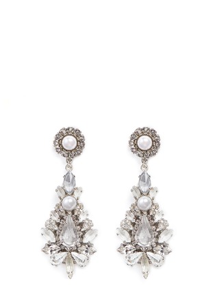 Main View - Click To Enlarge - ERICKSON BEAMON - 'Til Death Do Us Part' Swarovski crystal glass pearl earrings