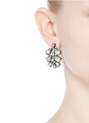 Figure View - Click To Enlarge - ERICKSON BEAMON - 'Frequent Flyer' Swarovski crystal teardrop cluster earrings