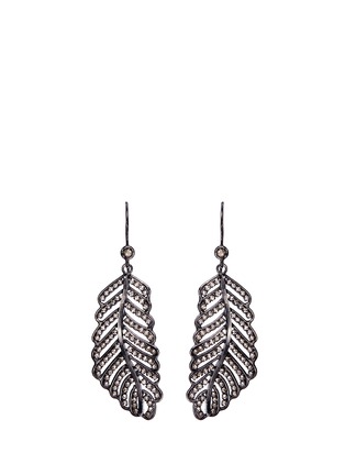 Main View - Click To Enlarge - ERICKSON BEAMON - 'Frequent Flyer' Swarovski crystal pavé feather earrings