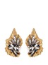 Main View - Click To Enlarge - ERICKSON BEAMON - 'Milky Way' 24k gold plated brass Swarovski crystal leaf earrings