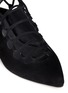 Detail View - Click To Enlarge - STUART WEITZMAN - 'String Down' crisscross lace-up suede mules