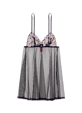 Main View - Click To Enlarge - L'AGENT - 'Kaity' floral embroidery tulle babydoll slip