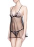 Figure View - Click To Enlarge - L'AGENT - 'Kaity' floral embroidery tulle babydoll slip