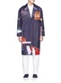 Main View - Click To Enlarge - THE WORLD IS YOUR OYSTER - Graphic print satin twill long coat