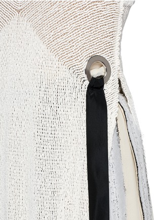 Detail View - Click To Enlarge - AVIU - Long fringe ribbon trim tunic dress