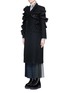 Front View - Click To Enlarge - 72951 - 'Wow' pleat ruffle trim wool coat