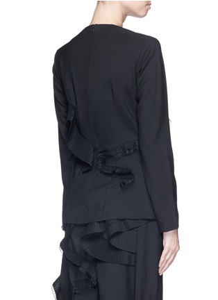 Back View - Click To Enlarge - 72951 - 'Tremble' pleat ruffle trim blouse