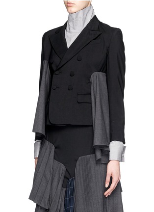 Front View - Click To Enlarge - 72951 - 'Euphoric' tiered patchwork pleat wool jacket
