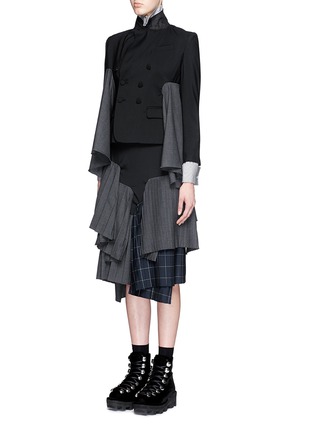 Figure View - Click To Enlarge - 72951 - 'Euphoric' tiered patchwork pleat wool jacket