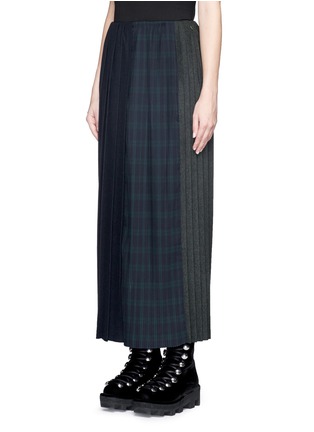 Front View - Click To Enlarge - 72951 - 'Changing' variegated pleat wool midi skirt