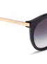 Detail View - Click To Enlarge - - - Metal temple acetate round cat eye sunglasses