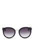 Main View - Click To Enlarge - - - Metal temple acetate round cat eye sunglasses