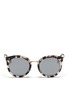 Main View - Click To Enlarge - - - Metal temple tortoiseshell acetate round sunglasses