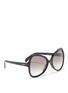 Figure View - Click To Enlarge - PRADA - Angular butterfly acetate sunglasses