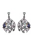 Main View - Click To Enlarge - AISHWARYA - Diamond 14k gold and silver fretwork filigree drop earrings
