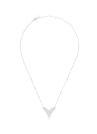 Main View - Click To Enlarge - MESSIKA - 'Queen V PM' diamond 18k white gold necklace