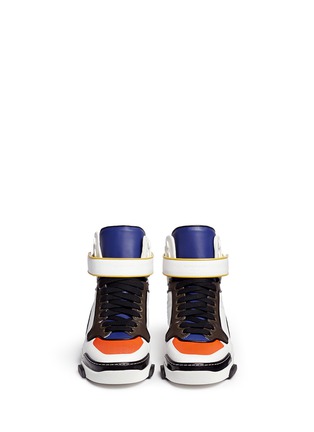 Figure View - Click To Enlarge - GIVENCHY - 'Tyson' colourblock high top leather sneakers