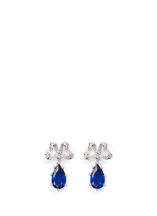 Main View - Click To Enlarge - CZ BY KENNETH JAY LANE - Pavé bow stud pear cut cubic zirconia earrings