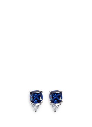 Main View - Click To Enlarge - CZ BY KENNETH JAY LANE - Cushion and trillion cut cubic zirconia earrings