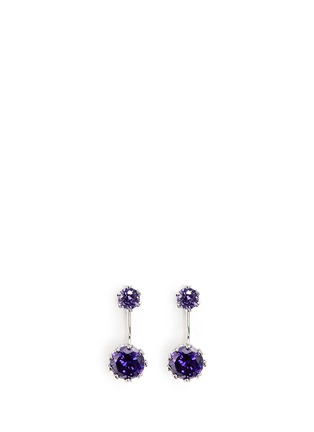 Main View - Click To Enlarge - CZ BY KENNETH JAY LANE - Crown setting brilliant cut cubic zirconia earrings