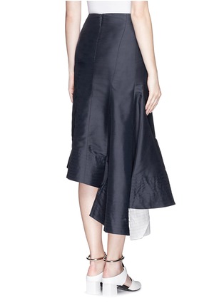 Back View - Click To Enlarge - MO&CO. EDITION 10 - Asymmetric flounce silk skirt