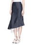 Front View - Click To Enlarge - MO&CO. EDITION 10 - Asymmetric flounce silk skirt