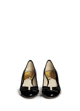 Figure View - Click To Enlarge - MICHAEL KORS - 'Kiera' bow textured patent leather pumps