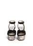 Figure View - Click To Enlarge - MICHAEL KORS - 'Ariel' snake effect leather wedge suede sandals