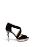Main View - Click To Enlarge - MICHAEL KORS - 'Ariel' snake effect leather suede sandals
