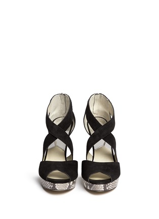 Figure View - Click To Enlarge - MICHAEL KORS - 'Ariel' snake effect leather suede sandals