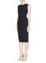 Front View - Click To Enlarge - VICTORIA BECKHAM - Open back bow tie double crepe dress