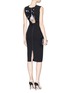 Figure View - Click To Enlarge - VICTORIA BECKHAM - Open back bow tie double crepe dress