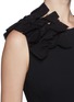 Detail View - Click To Enlarge - VICTORIA BECKHAM - Asymmetric bow tie wool crepe flare dress