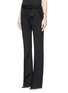 Front View - Click To Enlarge - VICTORIA BECKHAM - Bow waist wool gabardine flare pants