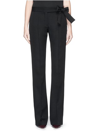 Main View - Click To Enlarge - VICTORIA BECKHAM - Bow waist wool gabardine flare pants