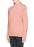 Front View - Click To Enlarge - VICTORIA BECKHAM - Oversize plait shoulder marl wool blend sweater