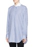 Front View - Click To Enlarge - VICTORIA BECKHAM - Oversize candy stripe cotton poplin man shirt