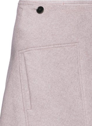 Detail View - Click To Enlarge - VICTORIA BECKHAM - Asymmetric flap A-line double faced cashmere skirt