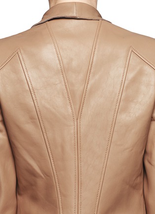 Detail View - Click To Enlarge - HELMUT LANG - Drape collar wrap leather jacket