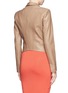 Back View - Click To Enlarge - HELMUT LANG - Drape collar wrap leather jacket
