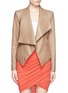 Main View - Click To Enlarge - HELMUT LANG - Drape collar wrap leather jacket
