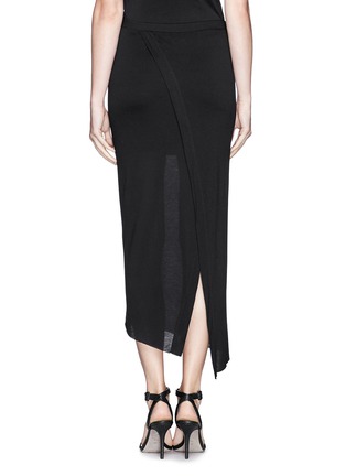Back View - Click To Enlarge - HELMUT LANG - Asymmetric wrap jersey skirt