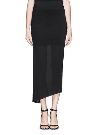 Main View - Click To Enlarge - HELMUT LANG - Asymmetric wrap jersey skirt