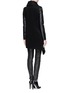 Back View - Click To Enlarge - HELMUT LANG - Leather sleeve wool coat