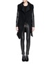 Main View - Click To Enlarge - HELMUT LANG - Leather sleeve wool coat