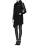 Figure View - Click To Enlarge - HELMUT LANG - Leather sleeve wool coat