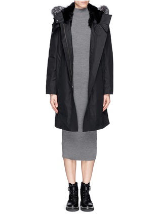 Main View - Click To Enlarge - HELMUT LANG - 'Fur Lined Ultimate Trench' fox fur trim coat 