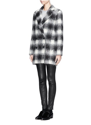 Front View - Click To Enlarge - THEORY - 'Café' blur plaid coat 